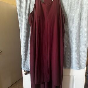 Elegant Burgundy Sleeveless Dress